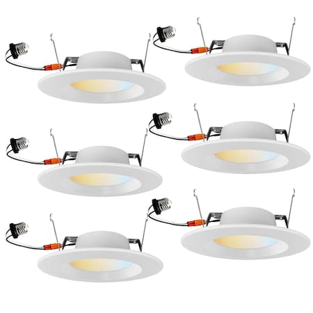 Sunlite 5 or 6-Inch Retrofit Recessed Downlight 15W 1100 Lmn Selectable 27K/30K/35K/40K/50K Dimmable, 6PK 41740-NS